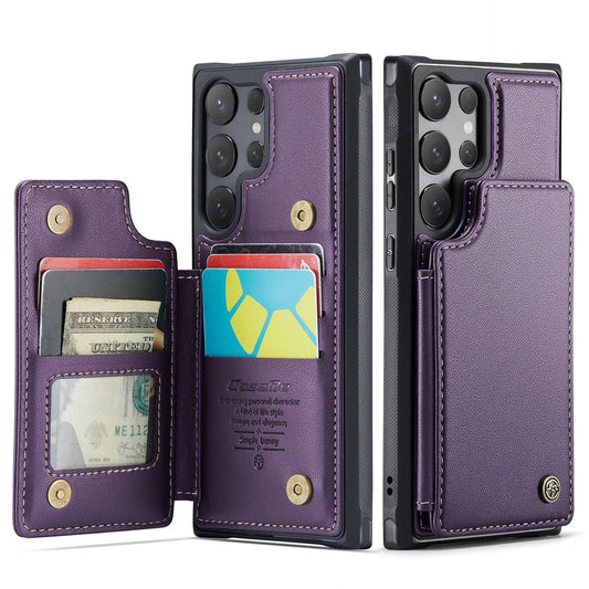 New RFID Blocking Card Holder Leather Phone Case for Samsung