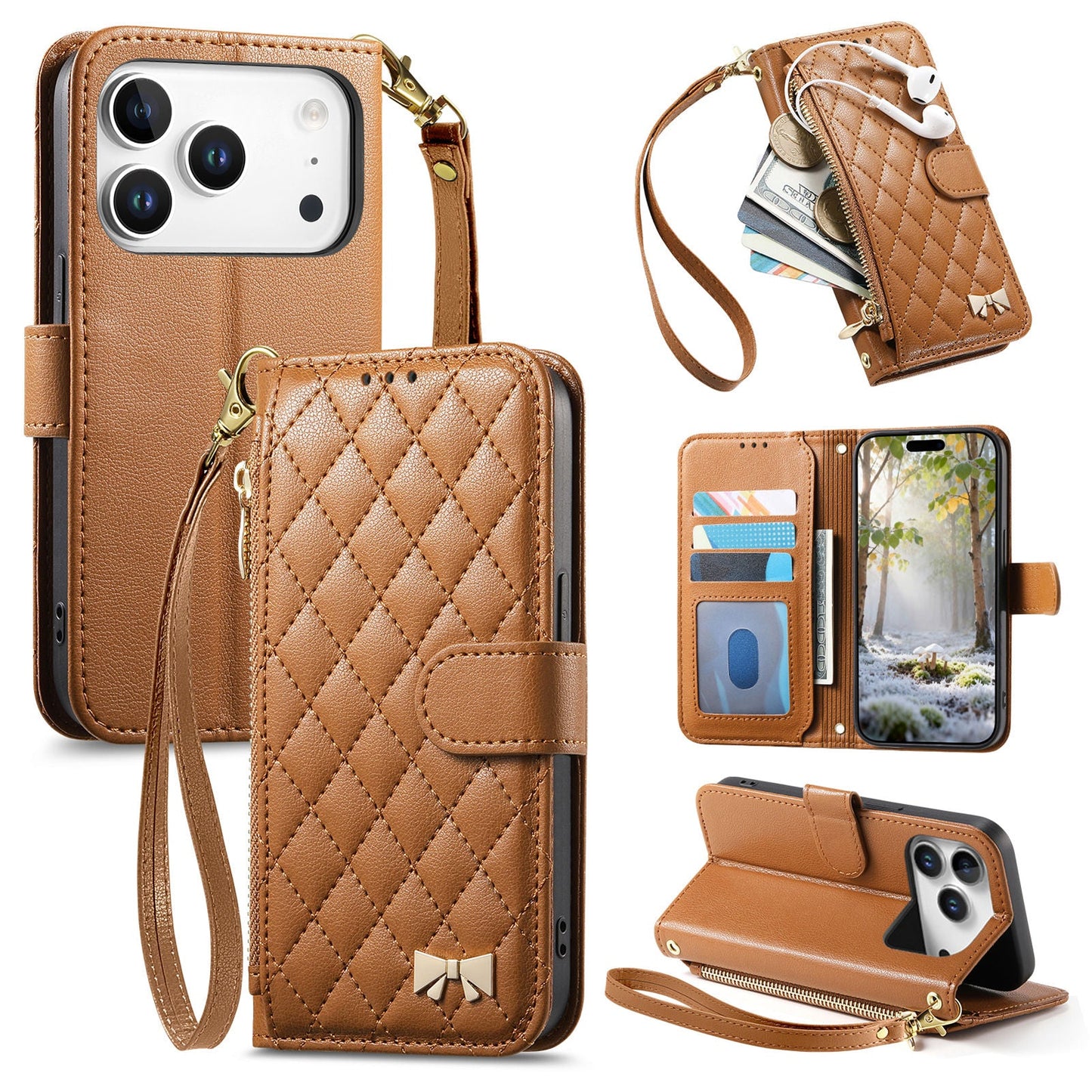 New Zipper Wallet Leather Phone Case for iPhone 17 Pro Max