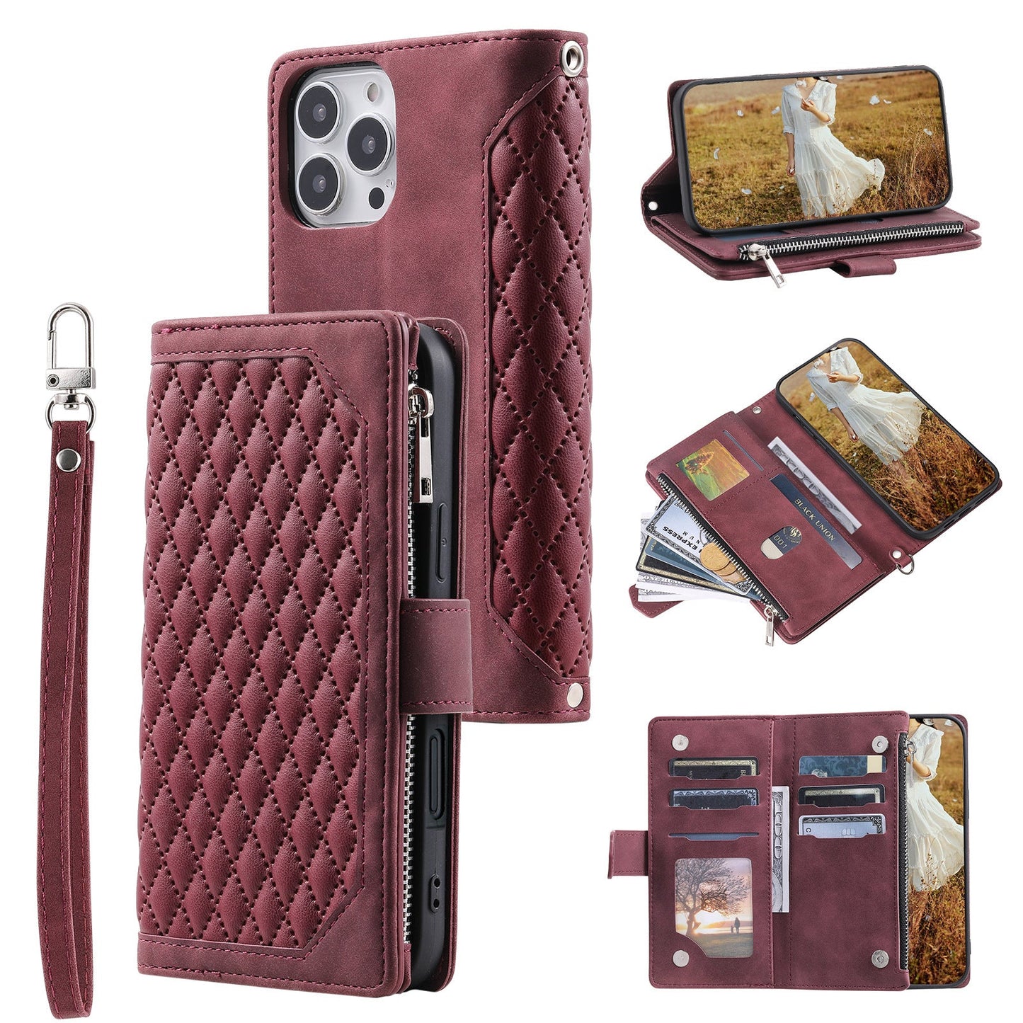 New Zipper Wallet Leather Phone Case for iPhone 16/16e/16 Pro/16 Plus/16 Pro Max