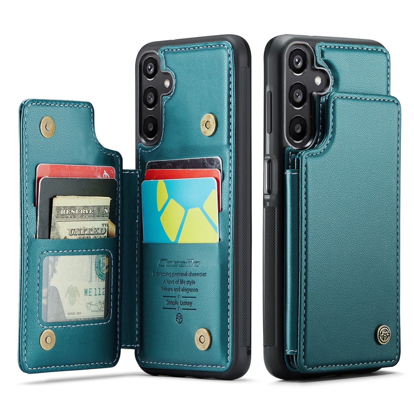 New RFID Blocking Card Holder Leather Phone Case for Samsung Galaxy A