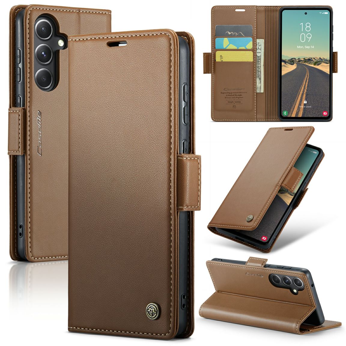 New RFID Blocking Card Holder Wireless Charging Phone Case for Samsung Galaxy A16