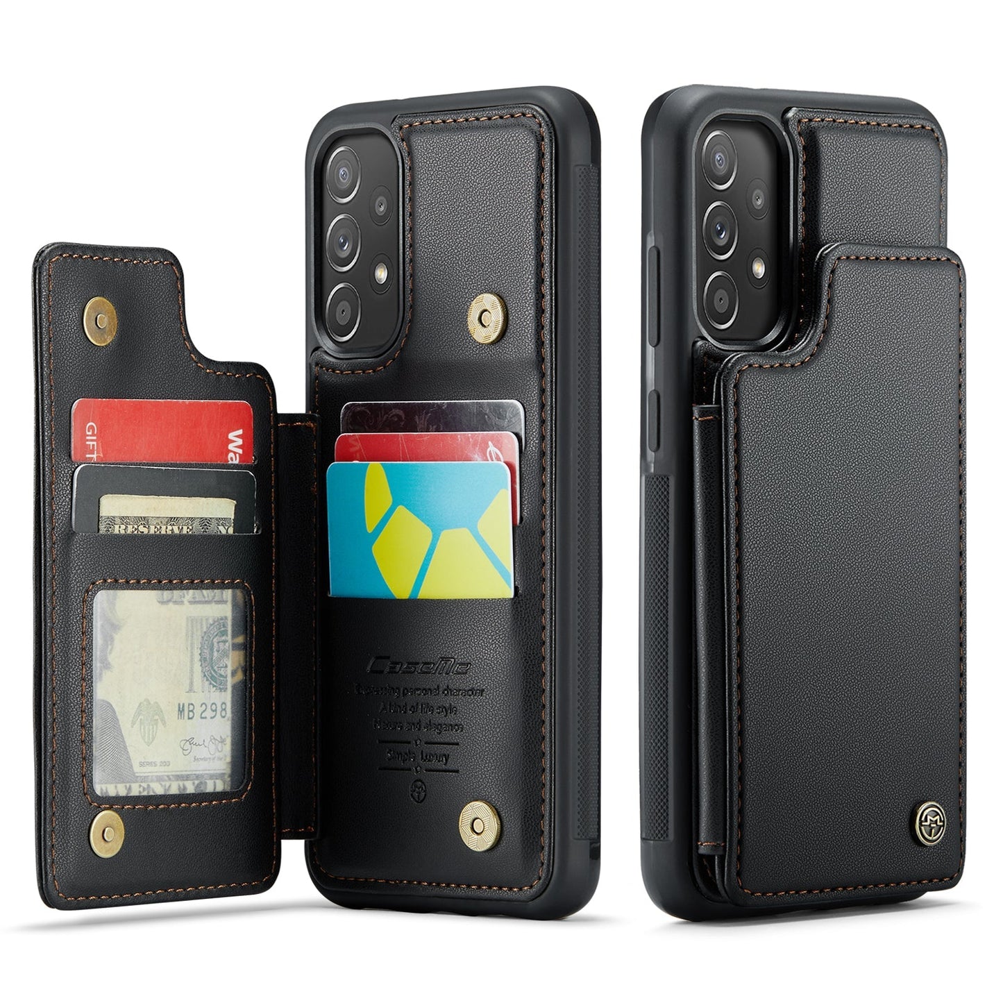 New RFID Blocking Card Holder Leather Phone Case for Samsung Galaxy A