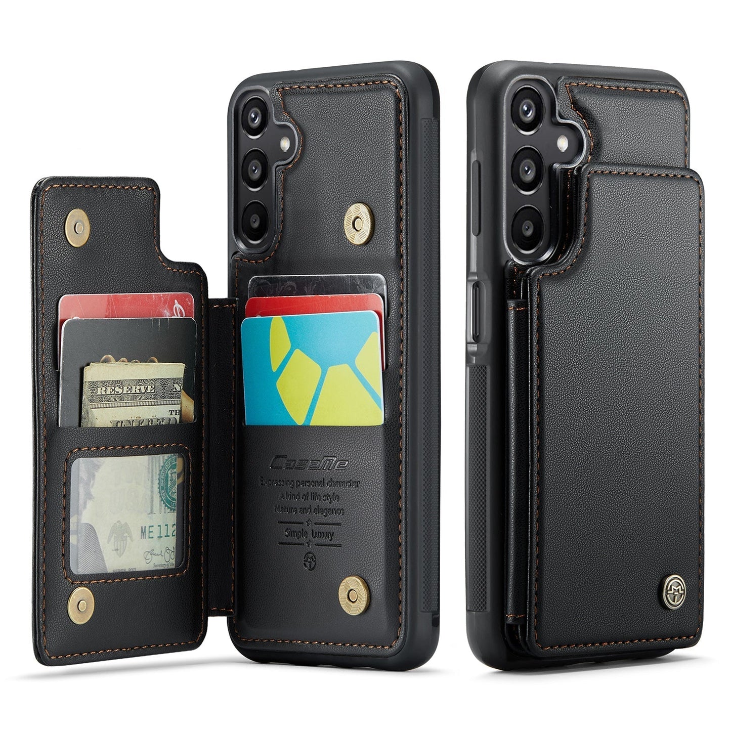 New RFID Blocking Card Holder Leather Phone Case for Samsung Galaxy A