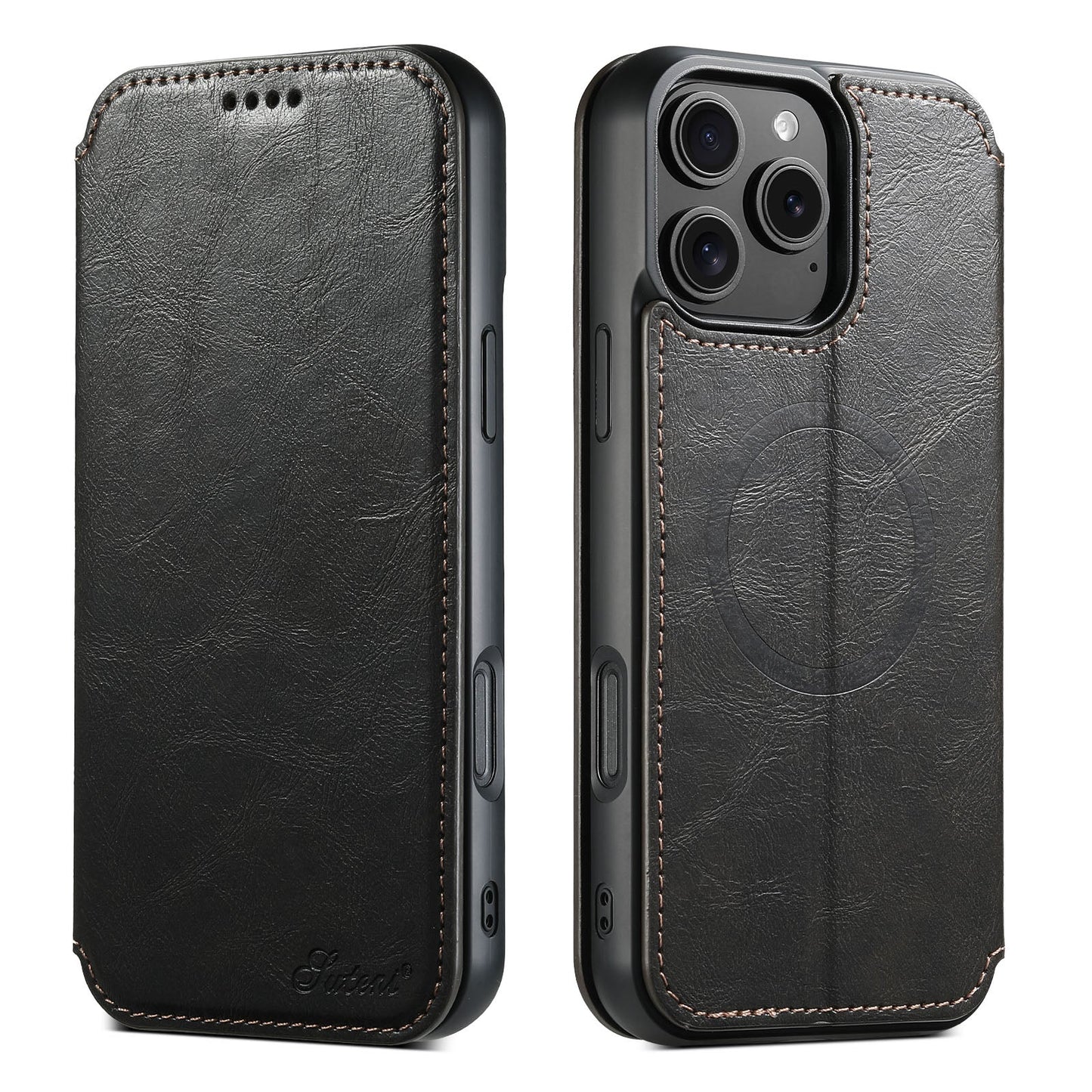 New Leather Card Holder Wireless Charging Phone Case for iPhone 16 Pro Max