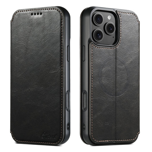 New Leather Card Holder Wireless Charging Phone Case for iPhone 16 Pro Max