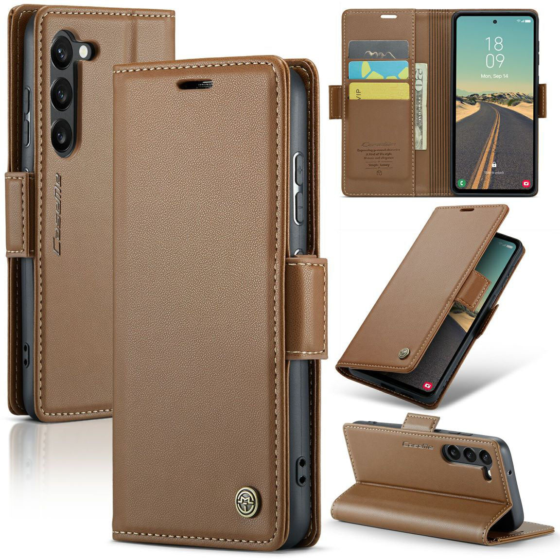 New RFID Blocking Card Holder Wireless Charging Phone Case for Samsung