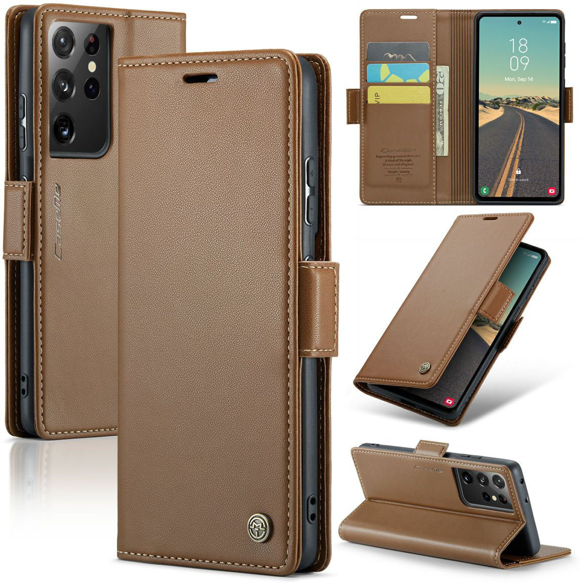 New RFID Blocking Card Holder Wireless Charging Phone Case for Samsung