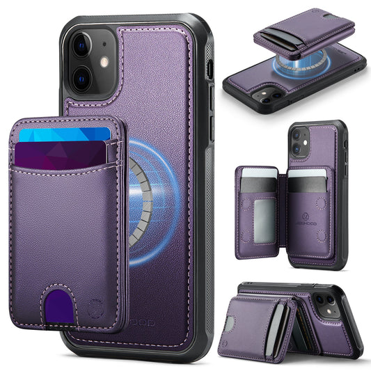 New 2-in-1 RFID Blocking Card Holder Leather Phone Case for iPhone 12