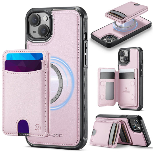 New 2-in-1 RFID Blocking Card Holder Leather Phone Case for iPhone 14 Plus