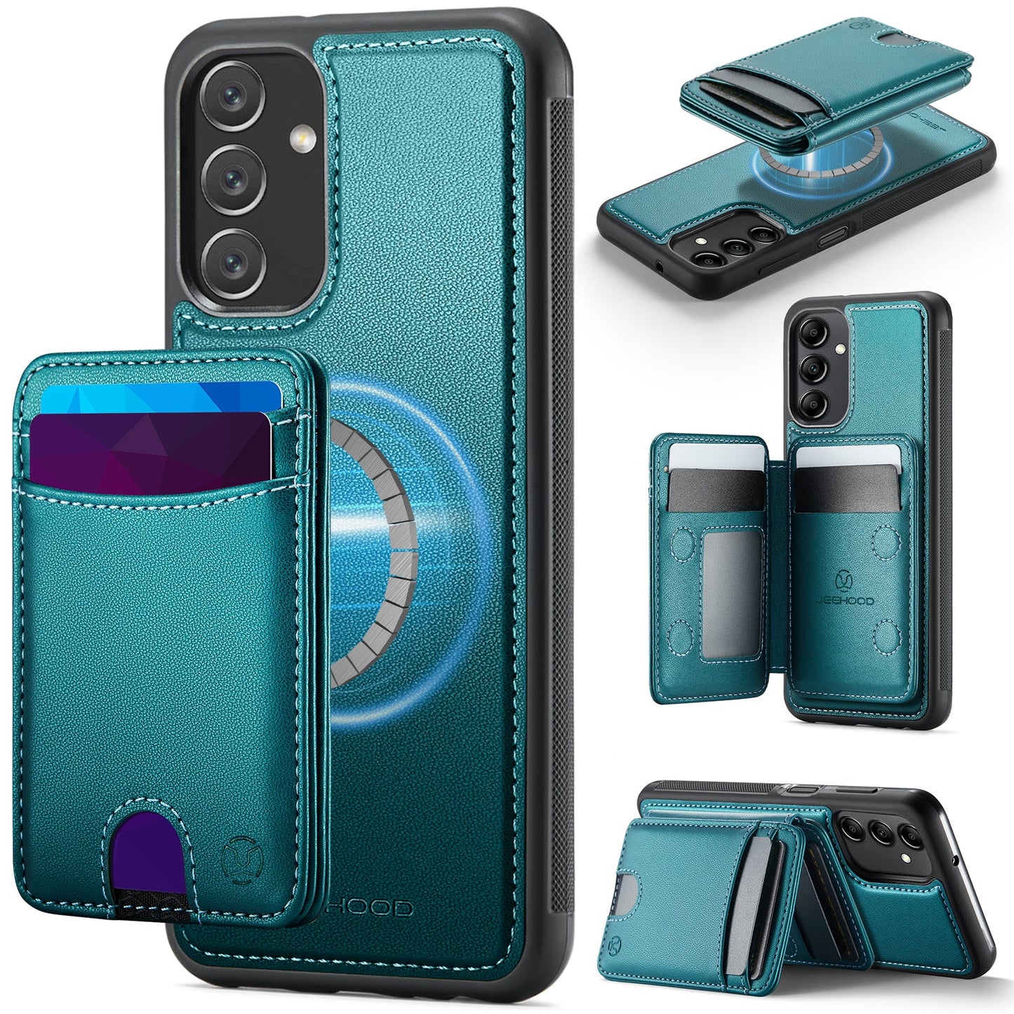 New 2-in-1 RFID Blocking Card Holder Leather Phone Case for Samsung Galaxy A14