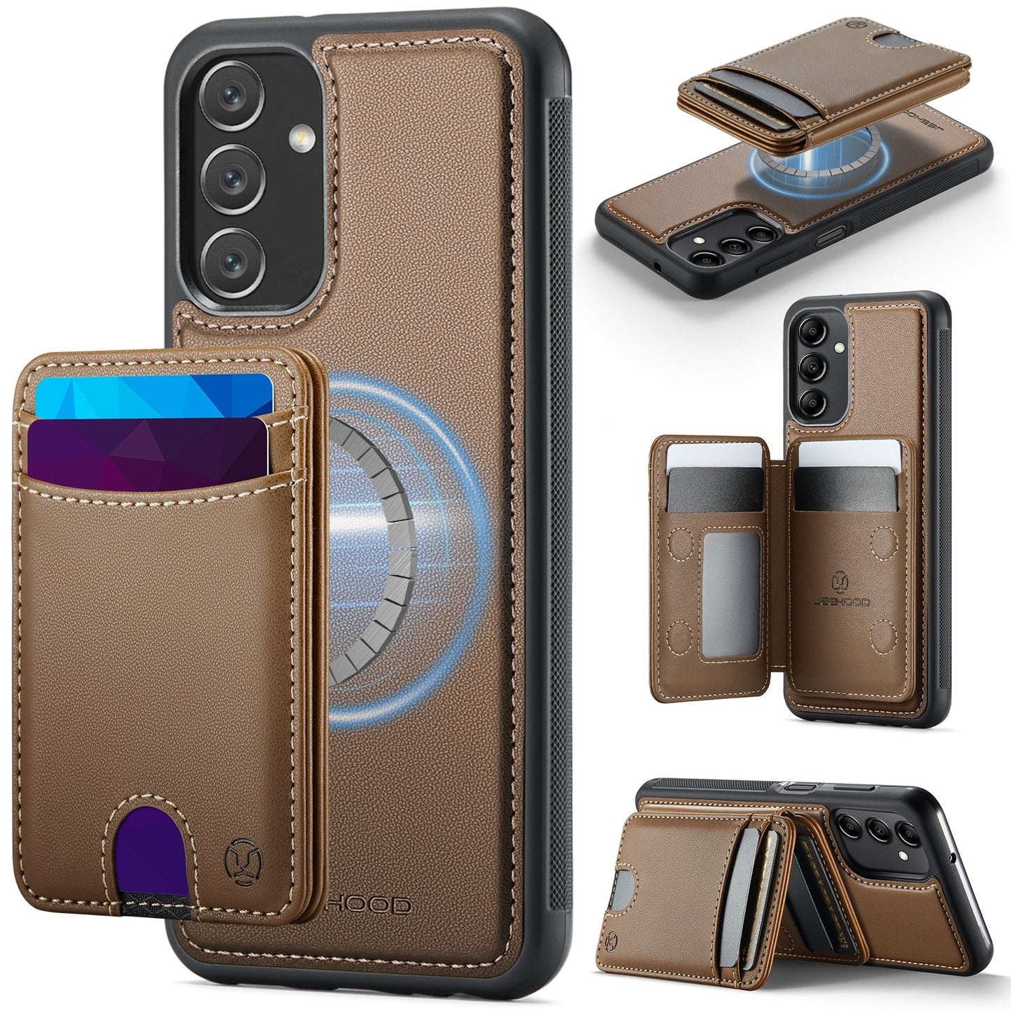 New 2-in-1 RFID Blocking Card Holder Leather Phone Case for Samsung Galaxy A14