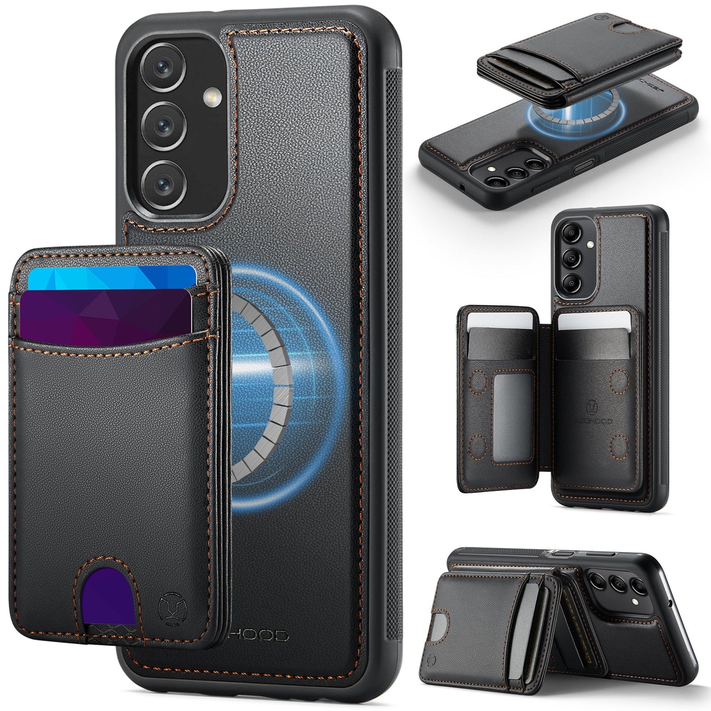 New 2-in-1 RFID Blocking Card Holder Leather Phone Case for Samsung Galaxy A14