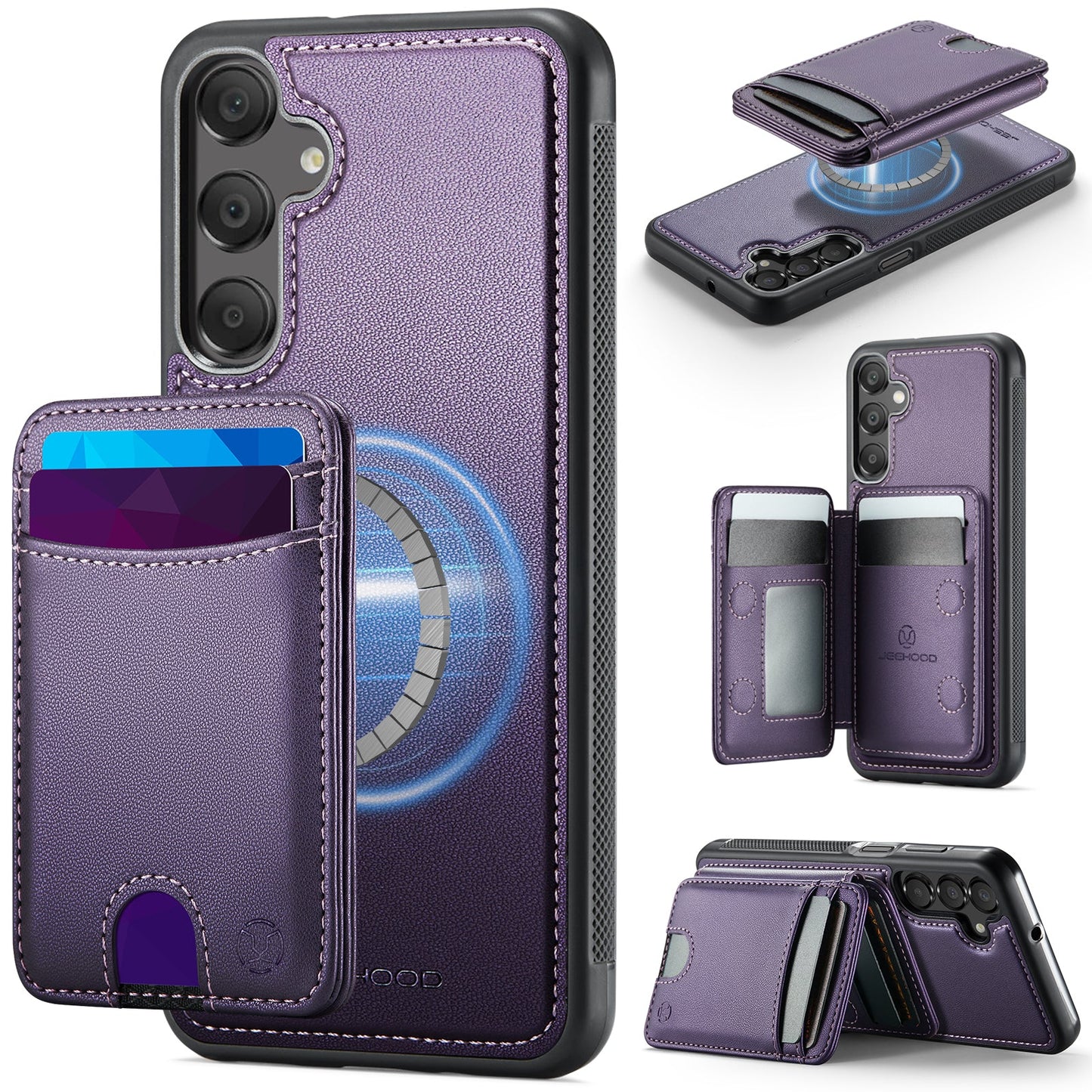 New 2-in-1 RFID Blocking Card Holder Leather Phone Case for Samsung Galaxy A15