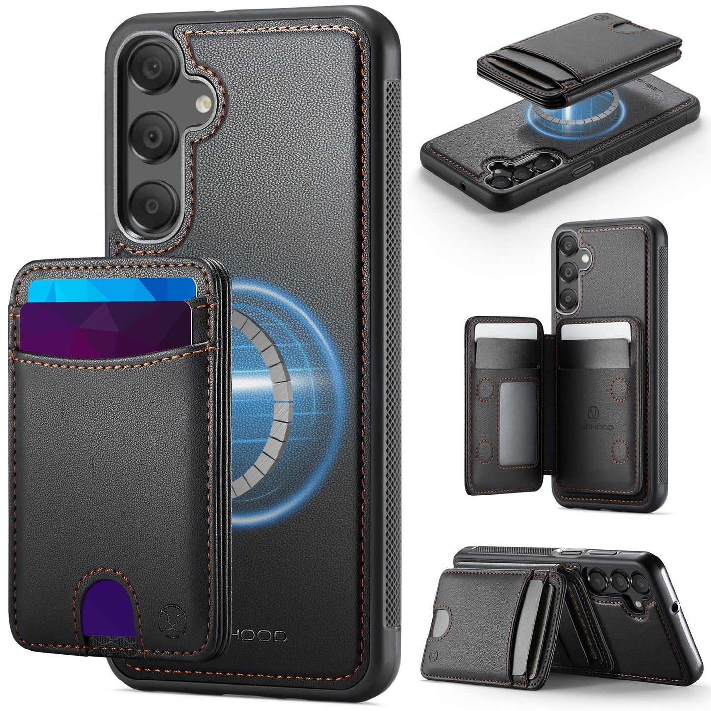 New 2-in-1 RFID Blocking Card Holder Leather Phone Case for Samsung Galaxy A15