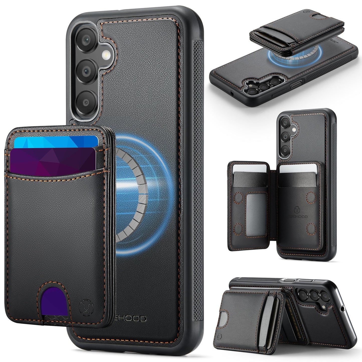 New 2-in-1 RFID Blocking Card Holder Leather Phone Case for Samsung Galaxy A16