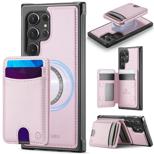 New 2-in-1 RFID Blocking Card Holder Leather Phone Case for Samsung Galaxy S22 Ultra