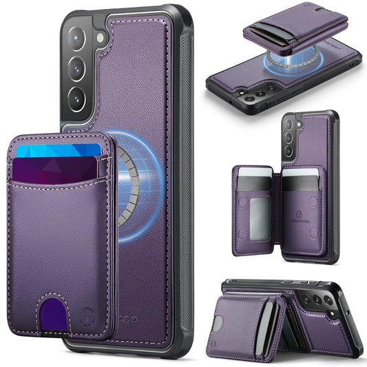 New 2-in-1 RFID Blocking Card Holder Leather Phone Case for Samsung Galaxy S22