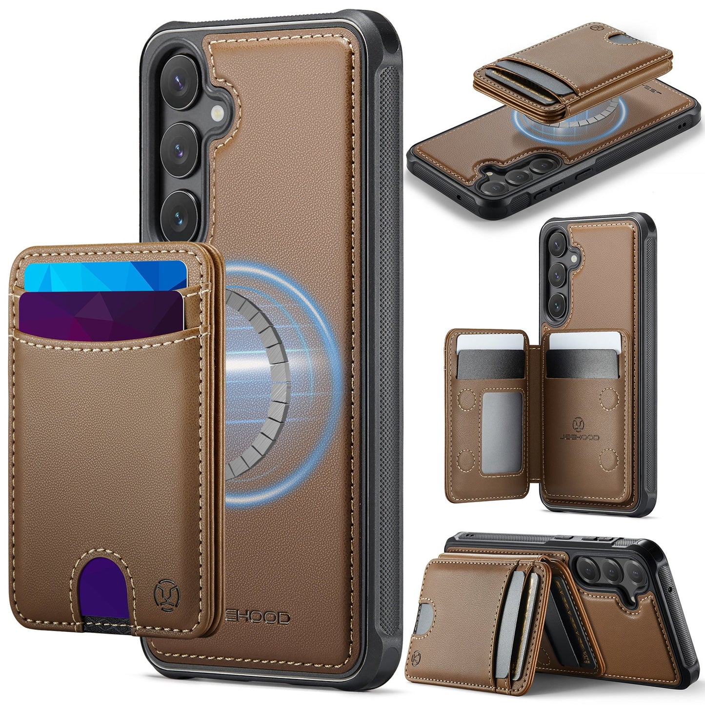 New 2-in-1 RFID Blocking Card Holder Leather Phone Case for Samsung Galaxy S23 FE