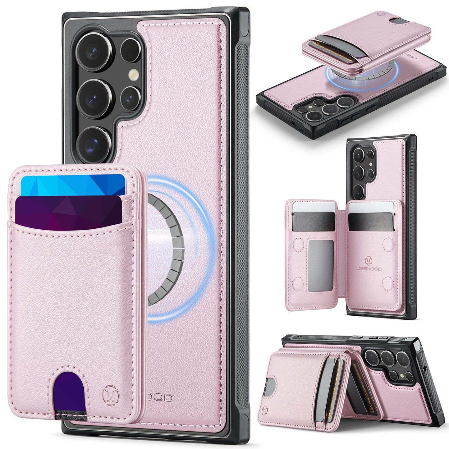 New 2-in-1 RFID Blocking Card Holder Leather Phone Case for Samsung Galaxy S23 Ultra