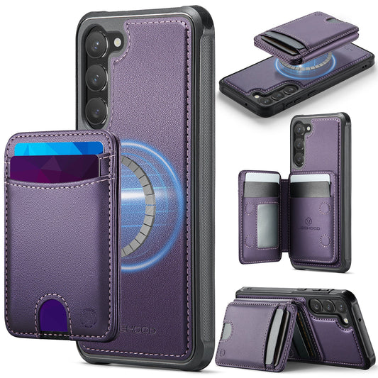 New 2-in-1 RFID Blocking Card Holder Leather Phone Case for Samsung Galaxy S23+