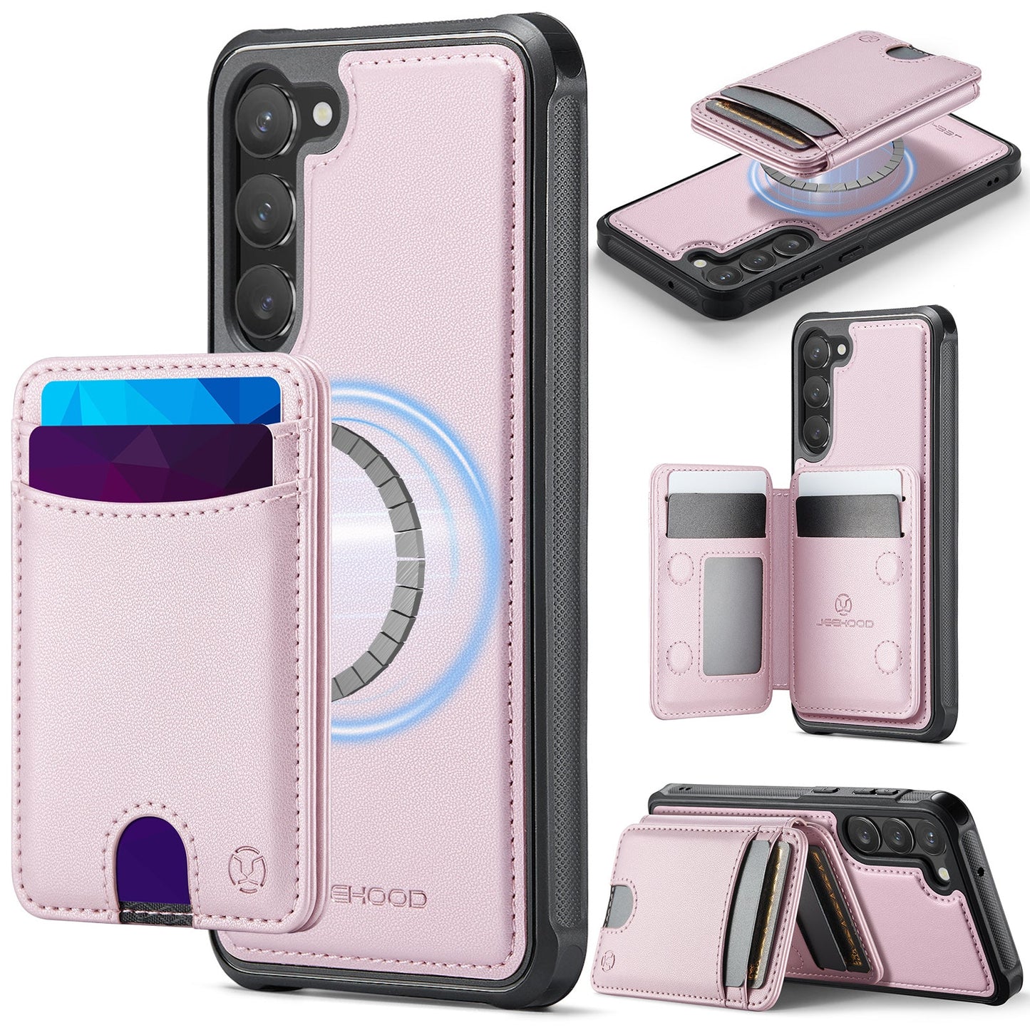 New 2-in-1 RFID Blocking Card Holder Leather Phone Case for Samsung Galaxy S23+