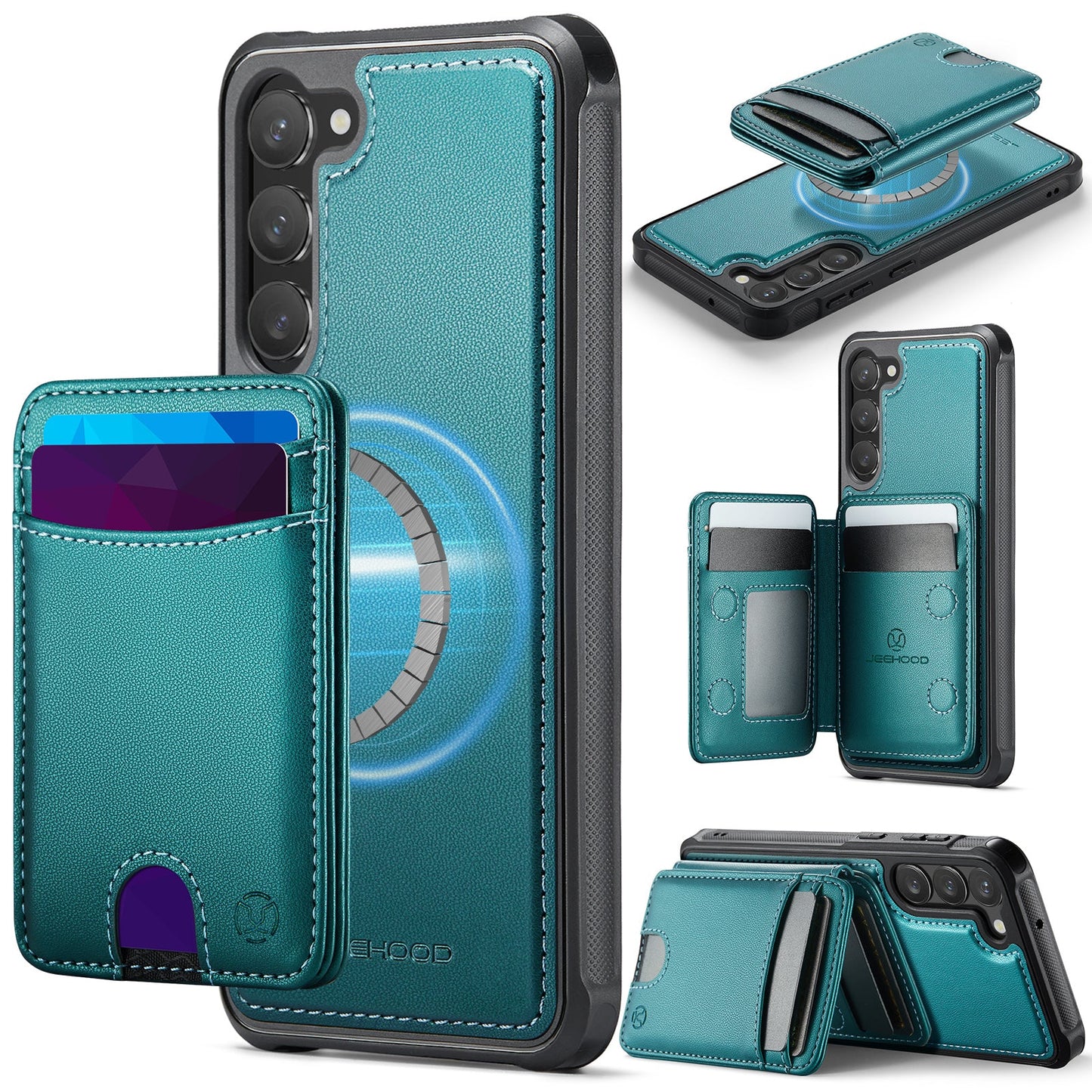 New 2-in-1 RFID Blocking Card Holder Leather Phone Case for Samsung Galaxy S23