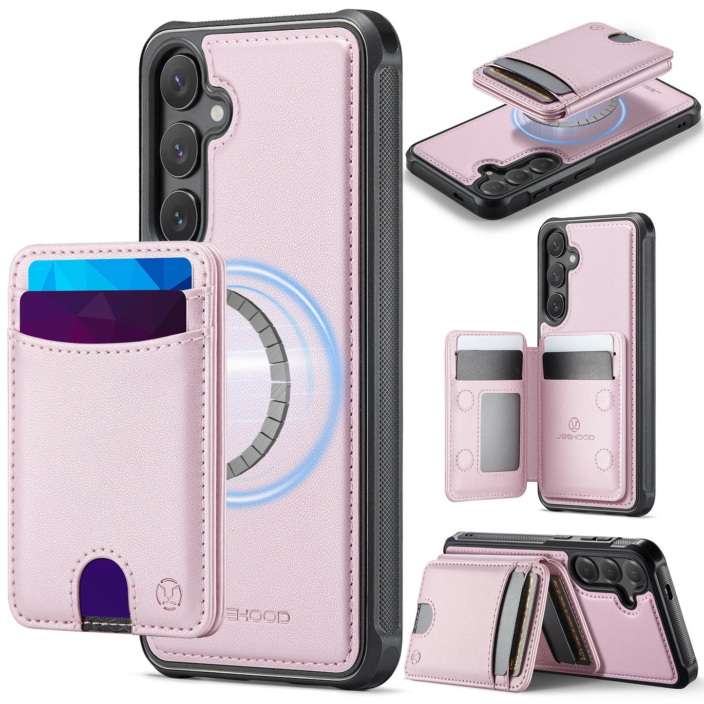 New 2-in-1 RFID Blocking Card Holder Leather Phone Case for Samsung Galaxy S25