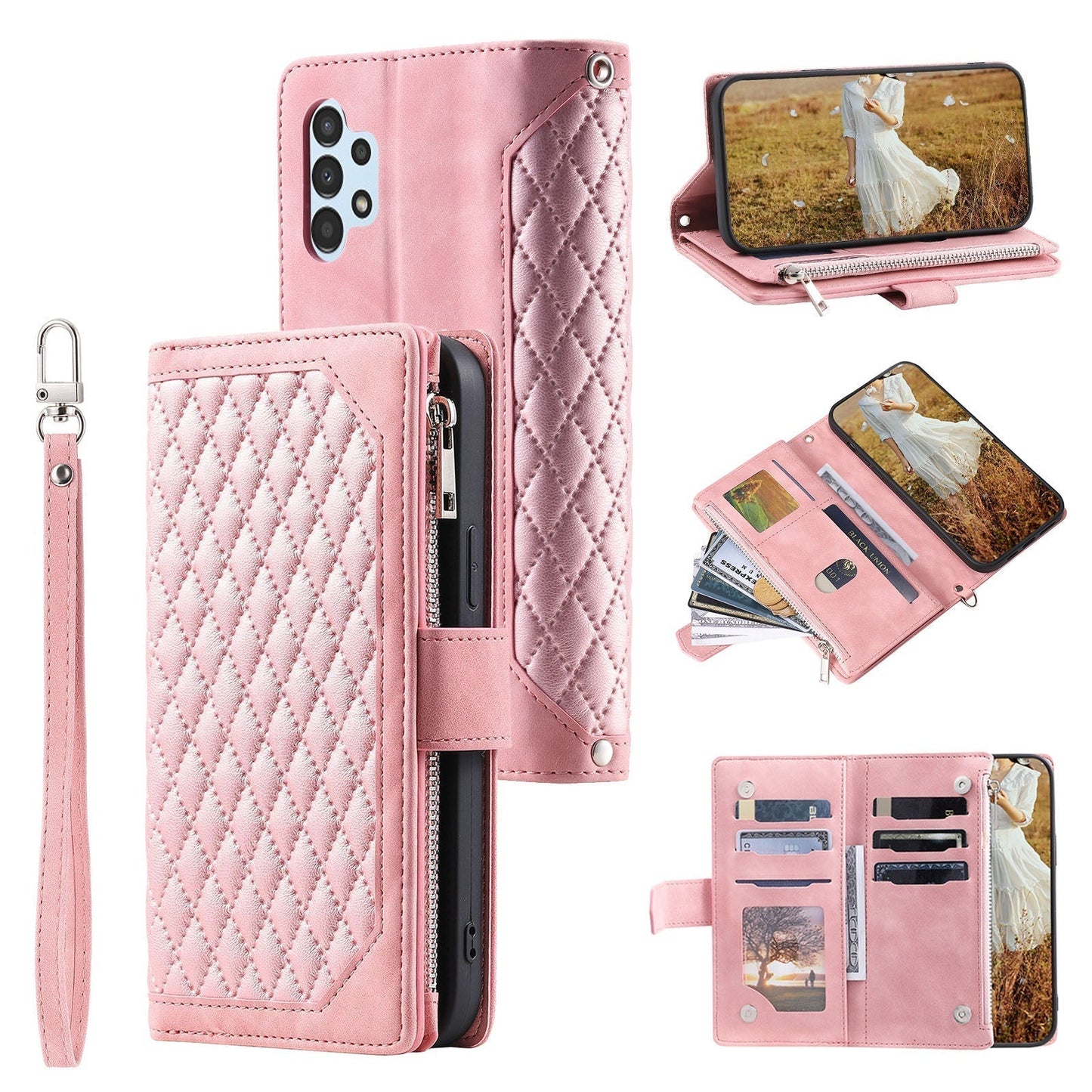 New Zipper Wallet Leather Phone Case for Samsung Galaxy A