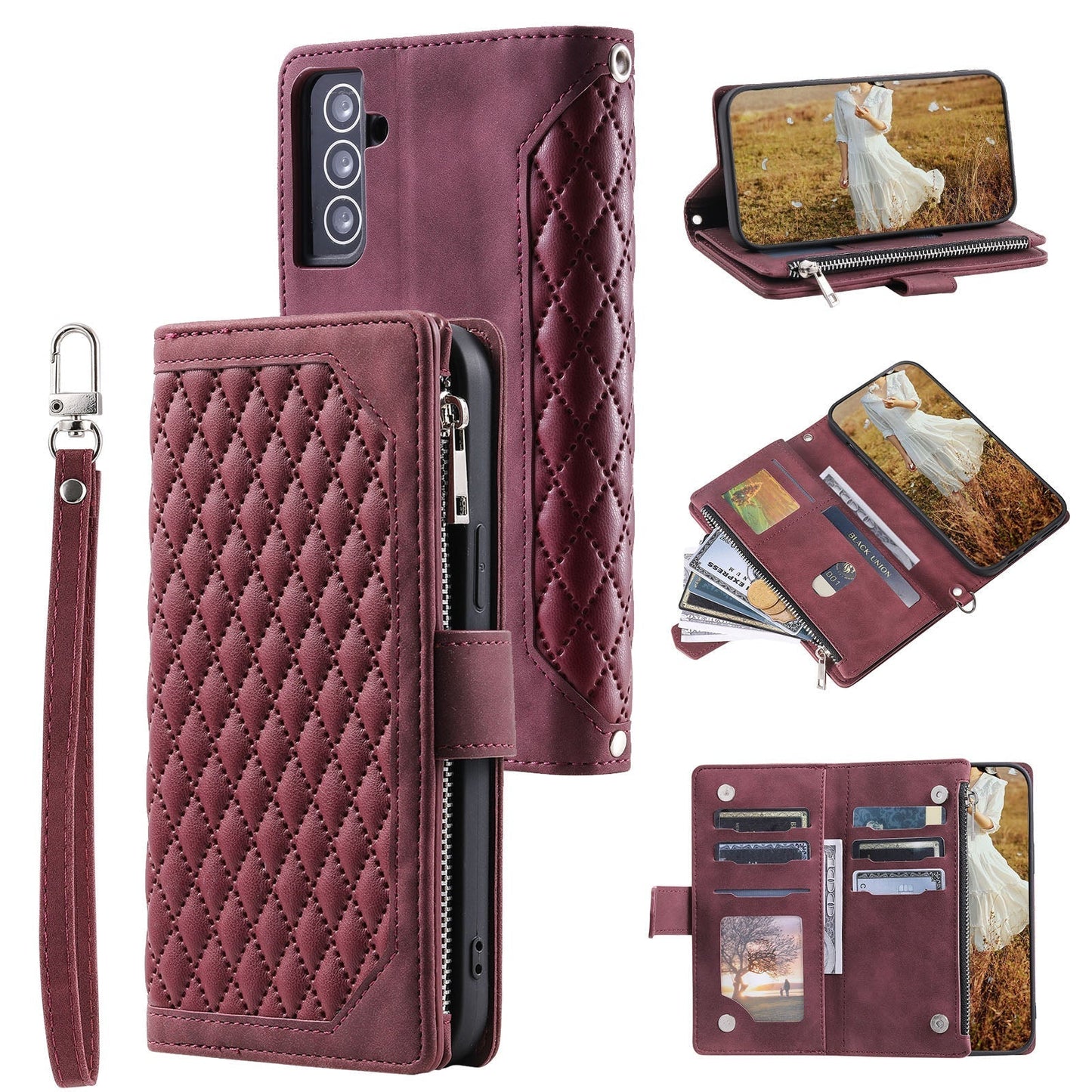 New Zipper Wallet Leather Phone Case for Samsung S25/S25+/S25 Ultra