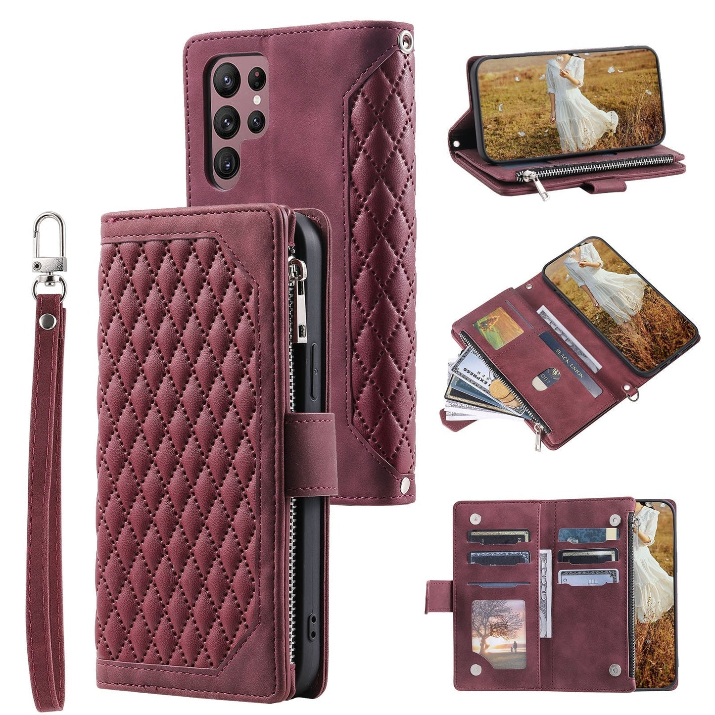 New Zipper Wallet Leather Phone Case for Samsung S25/S25+/S25 Ultra