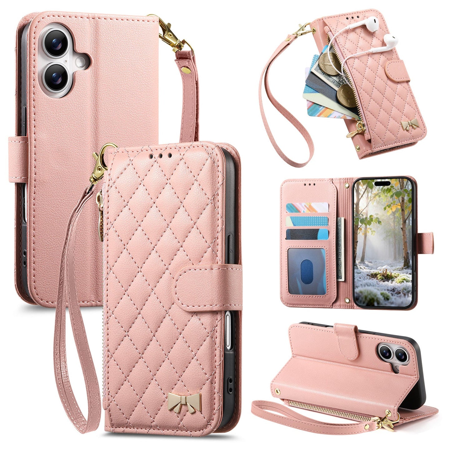 New Zipper Wallet Leather Phone Case for iPhone 17