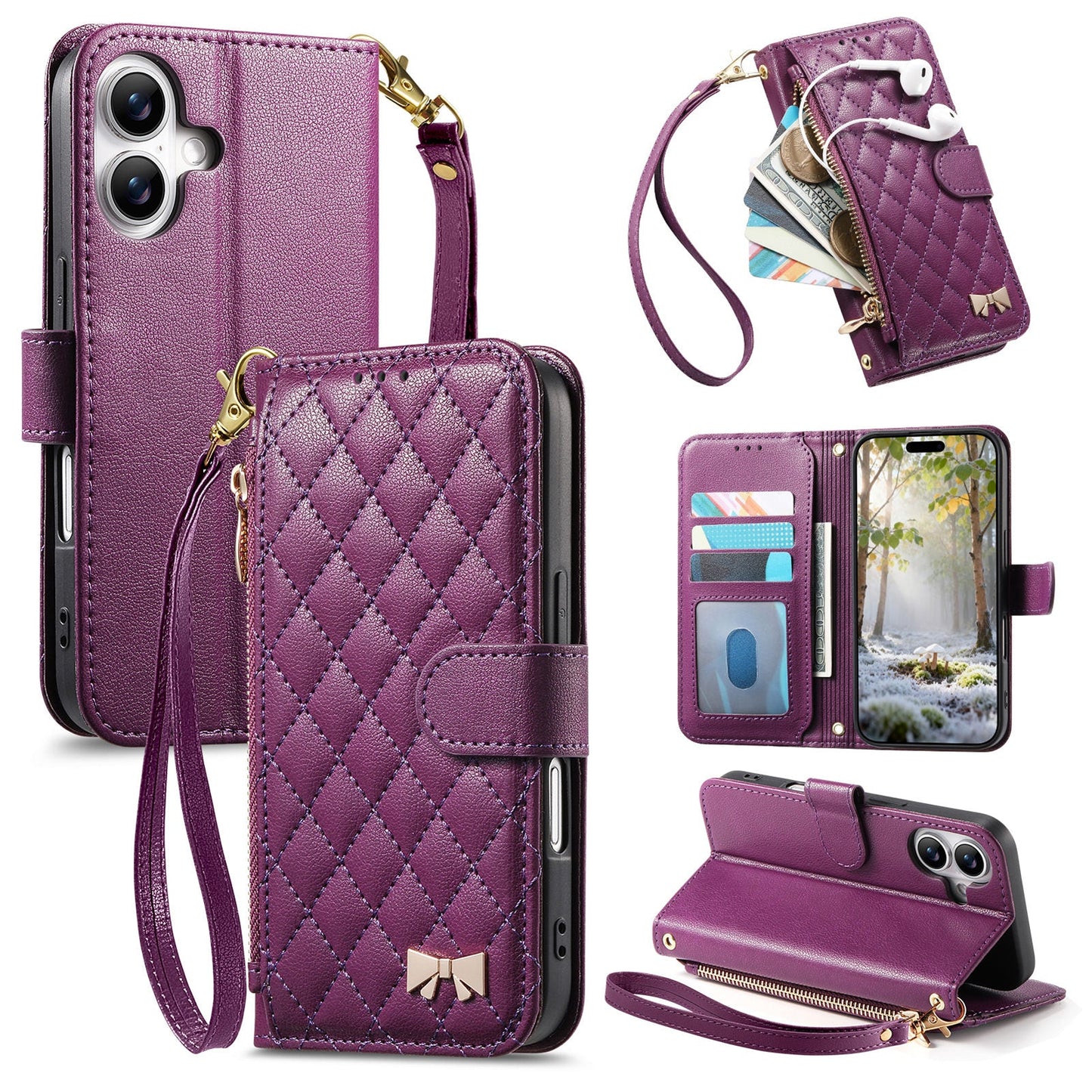 New Zipper Wallet Leather Phone Case for iPhone 17