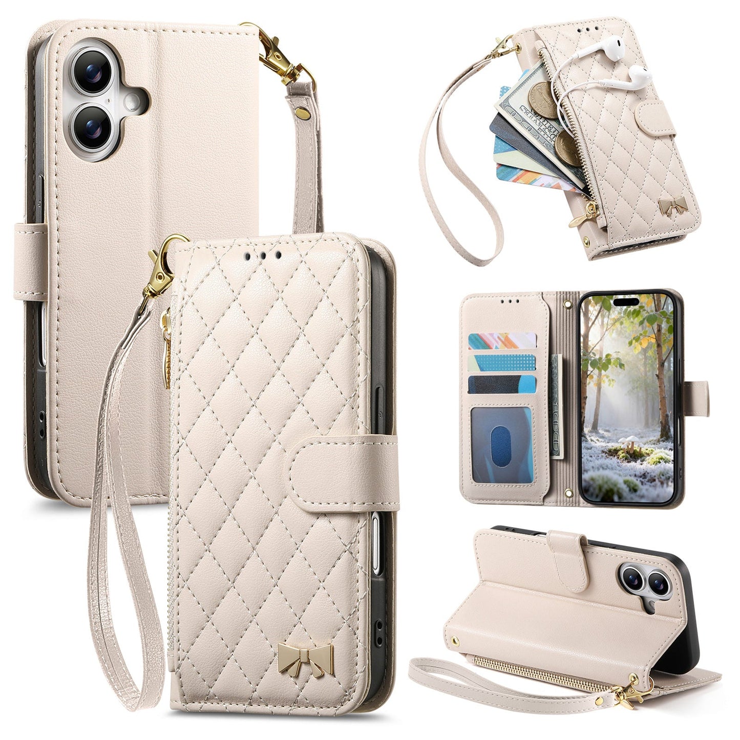 New Zipper Wallet Leather Phone Case for iPhone 17