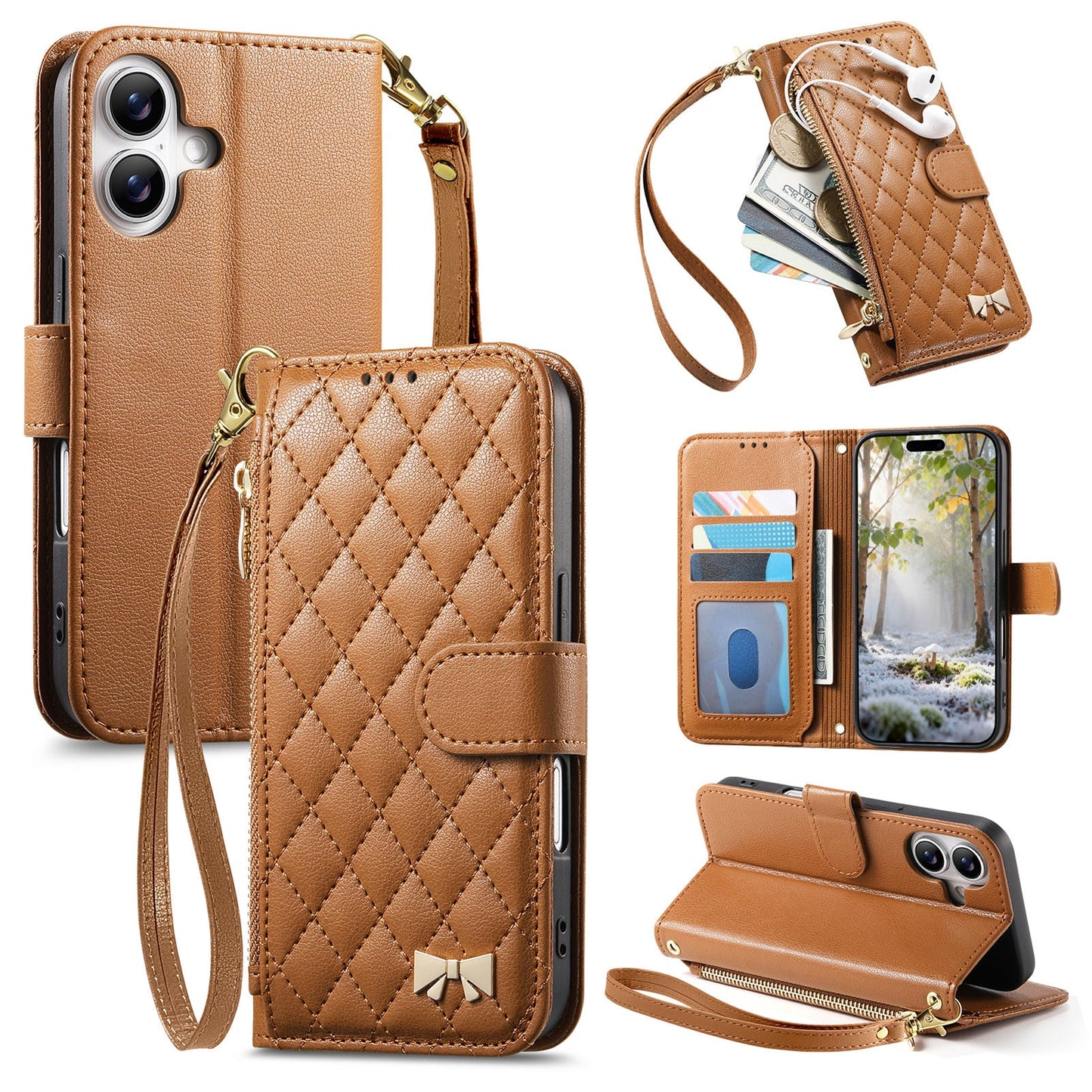 New Zipper Wallet Leather Phone Case for iPhone 17