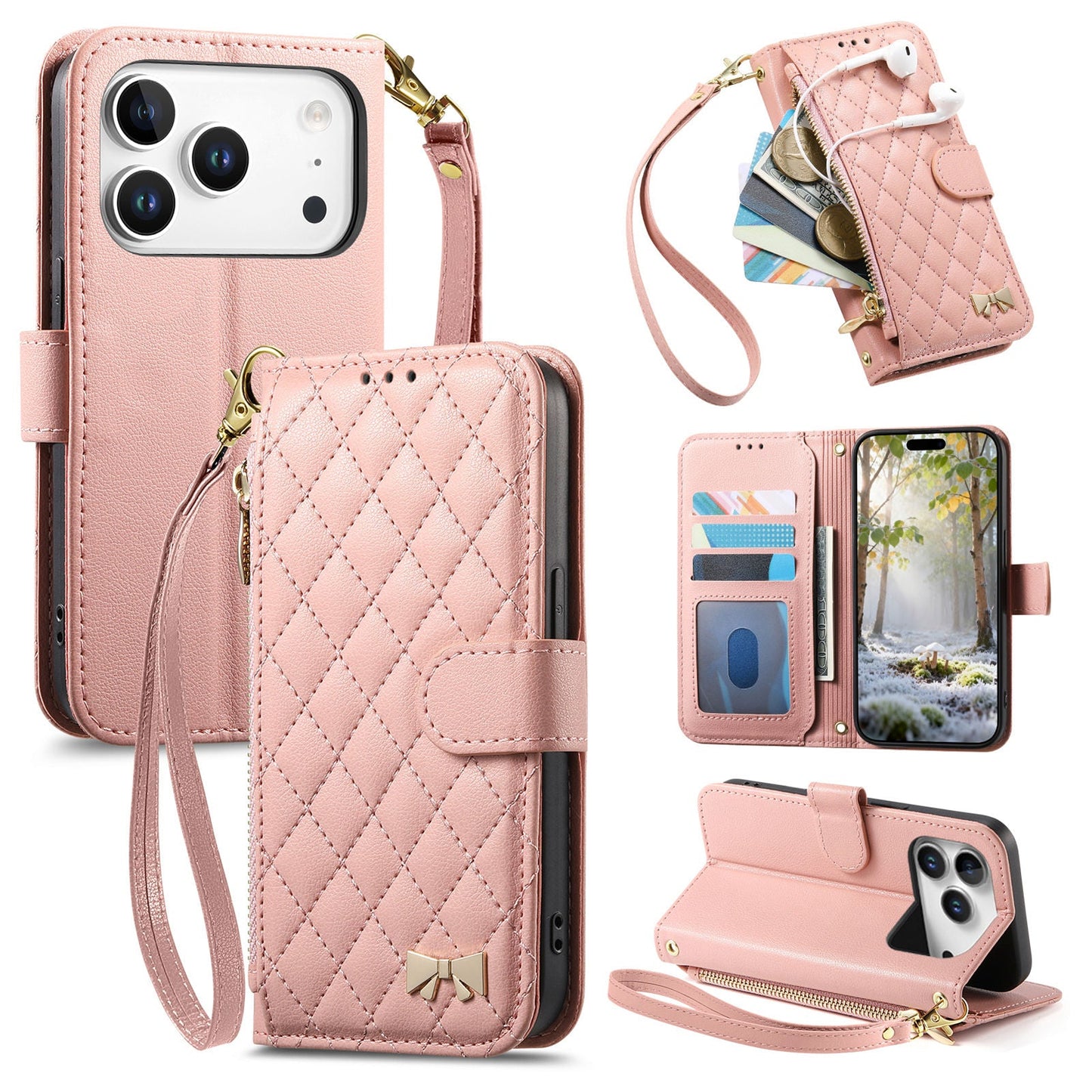 New Zipper Wallet Leather Phone Case for iPhone 17 Pro