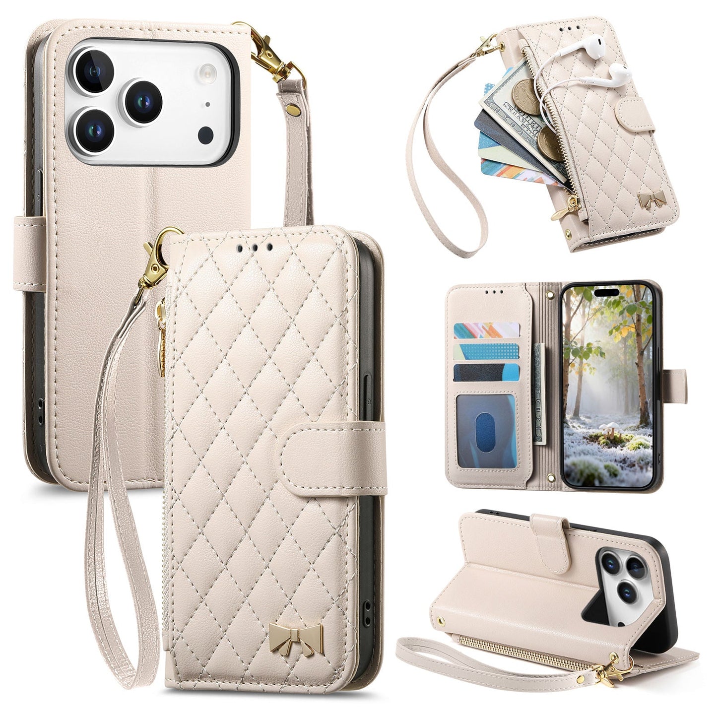 New Zipper Wallet Leather Phone Case for iPhone 17 Pro