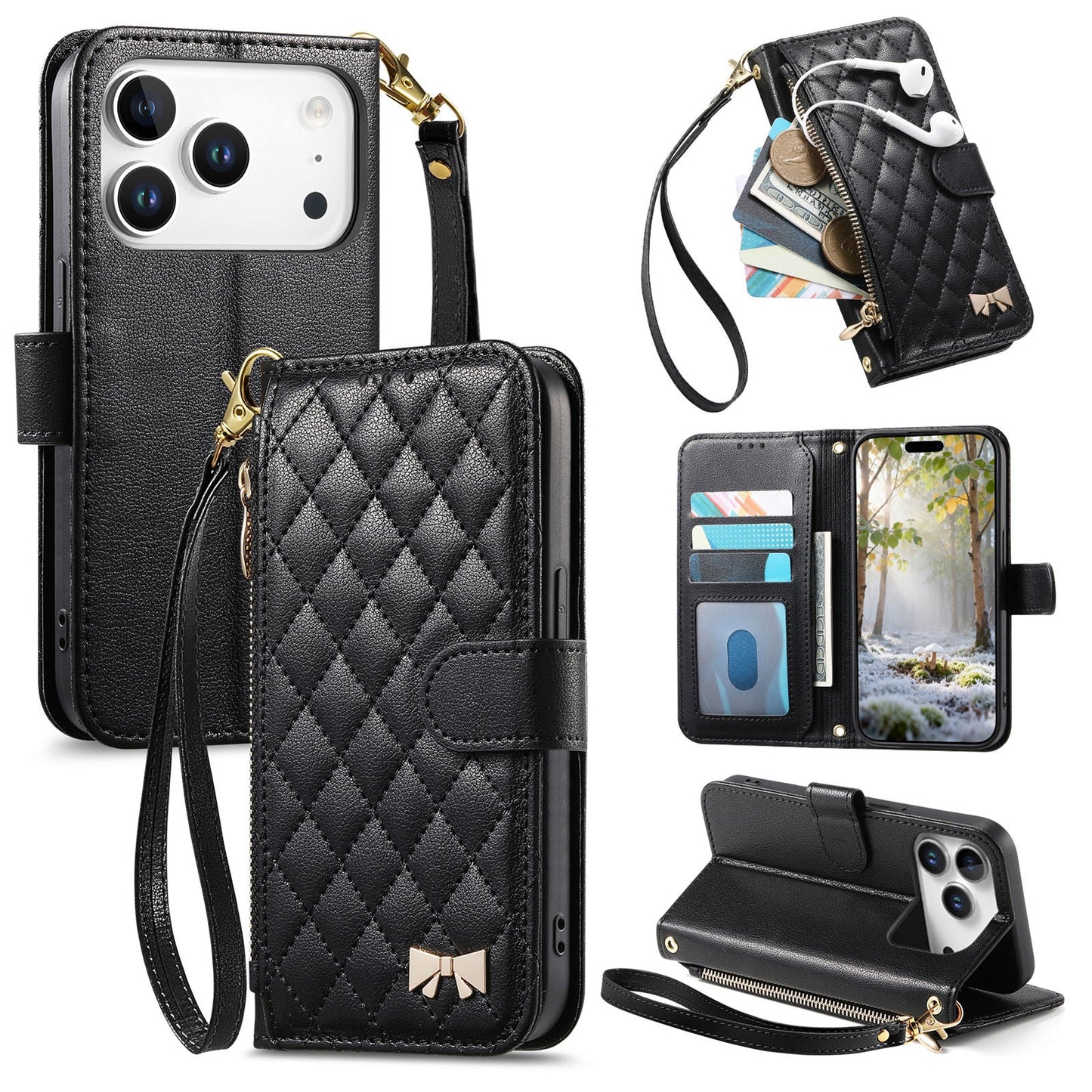New Zipper Wallet Leather Phone Case for iPhone 17 Pro Max