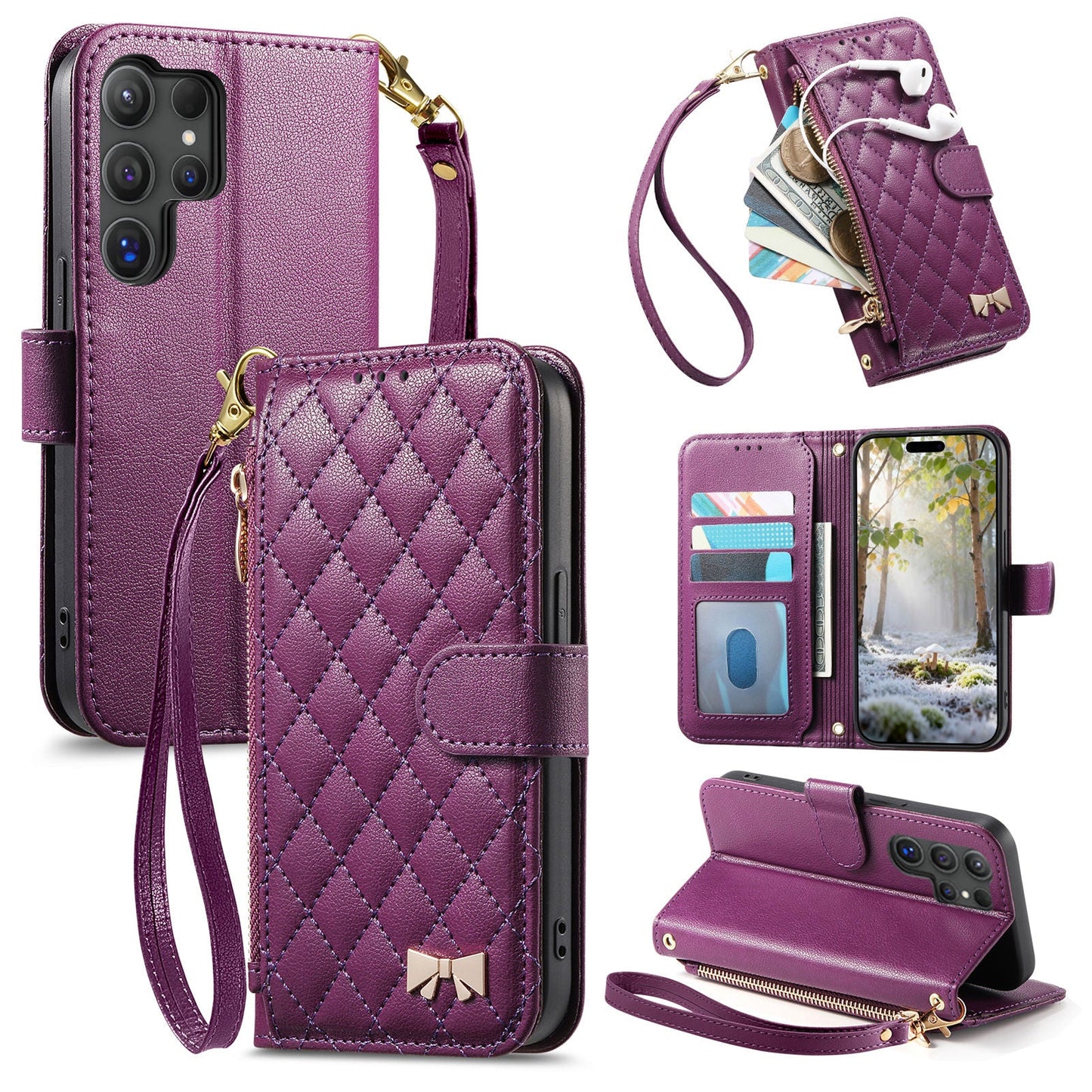 New Zipper Wallet Leather Phone Case for Samsung Galaxy S25 Ultra