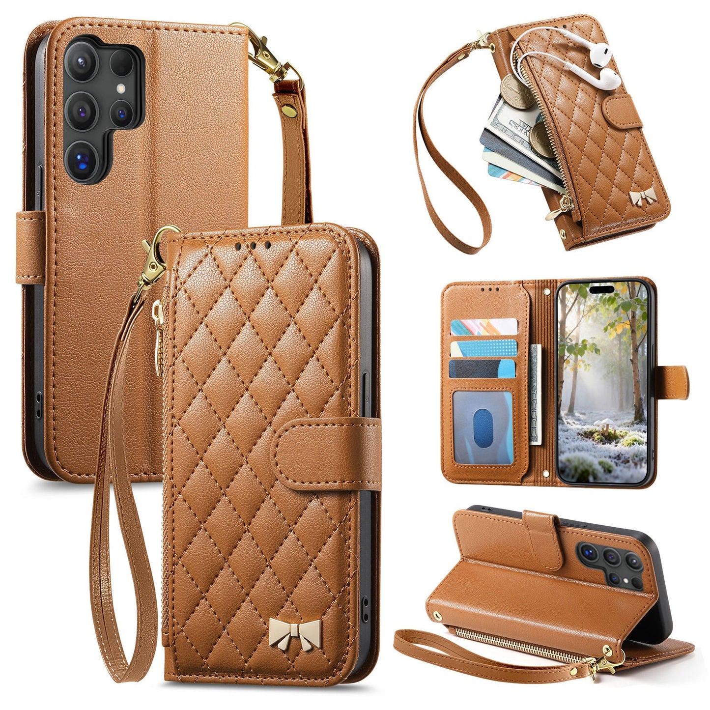 New Zipper Wallet Leather Phone Case for Samsung Galaxy S25 Ultra