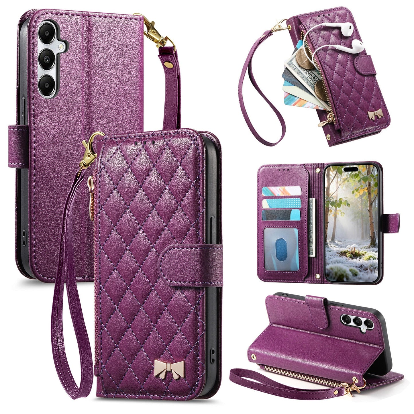New Zipper Wallet Leather Phone Case for Samsung Galaxy S25+