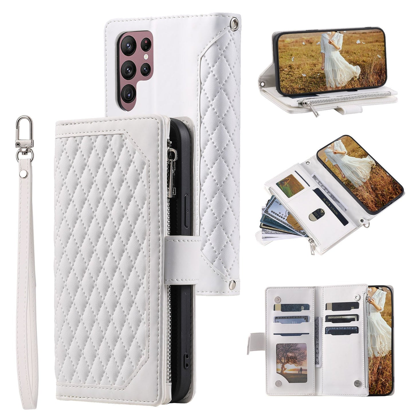 New Zipper Wallet Leather Phone Case for Samsung S25/S25+/S25 Ultra